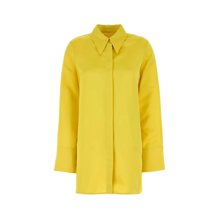 Jil Sander Yellow Satin Oversize Shirt 724 Exterior: Cupro Viscose Camicie - Women