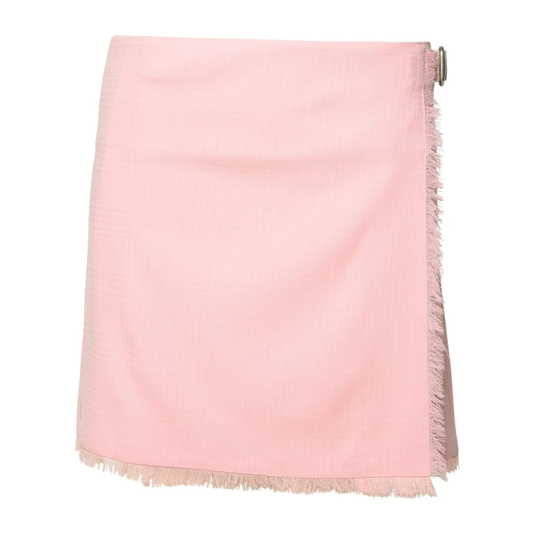 Burberry Pink Virgin Wool Miniskirt