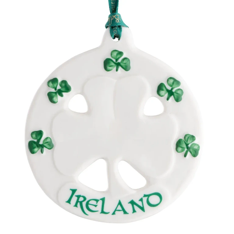 Belleek Classic Ireland Shamrock Hanging Ornament