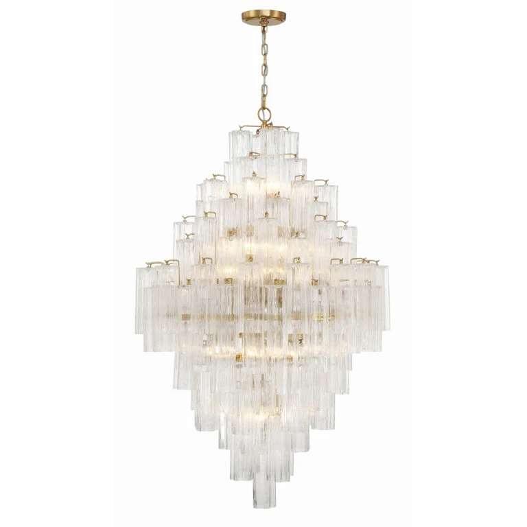 Aged Brass 20 Light Chandelier from the Addis Collection