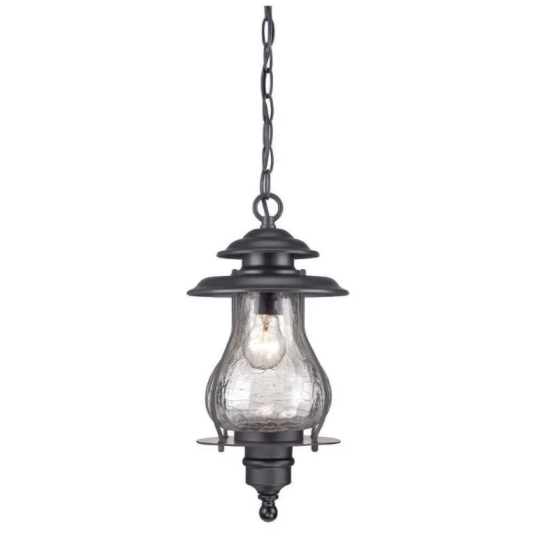 Matte Black One Light Hanging Lantern from the Blue Ridge Collection