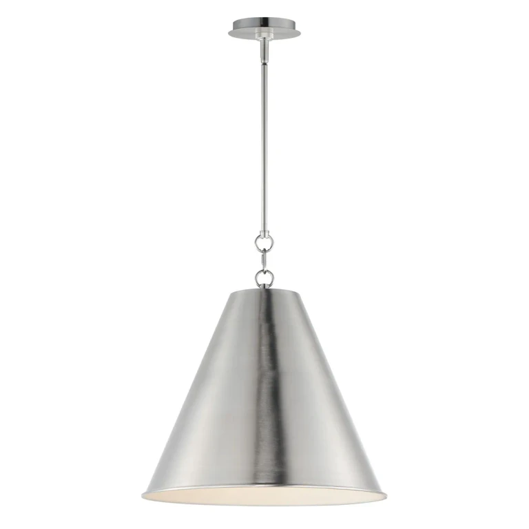 Satin Nickel One Light Pendant from the Veritas Collection