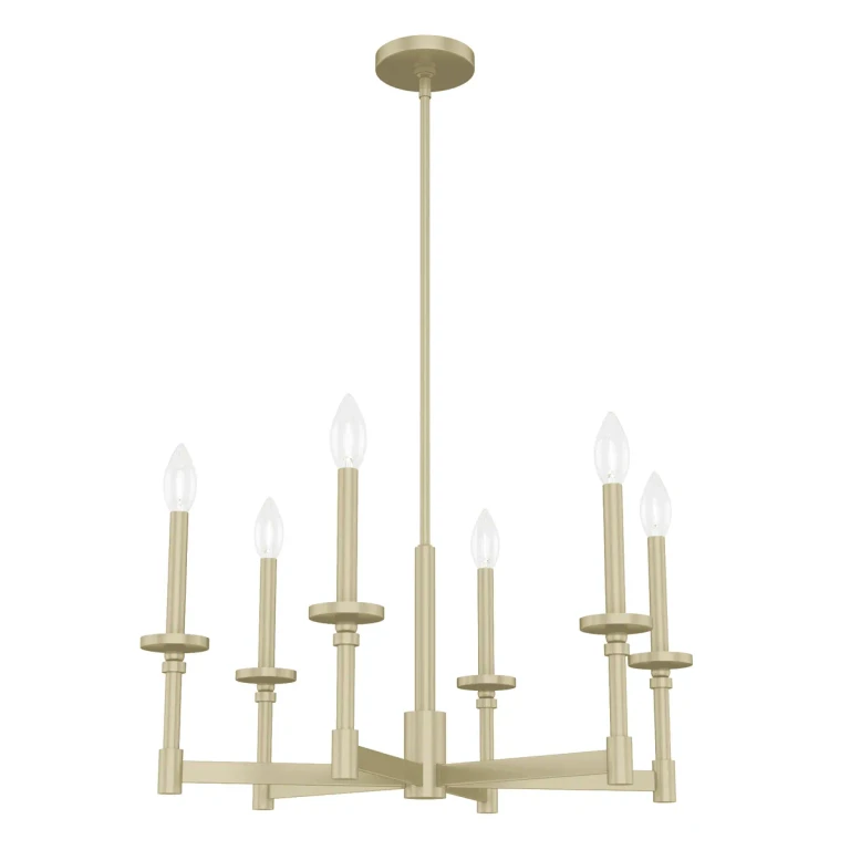 Modern Brass Six Light Chandelier from the Briargrove Collection