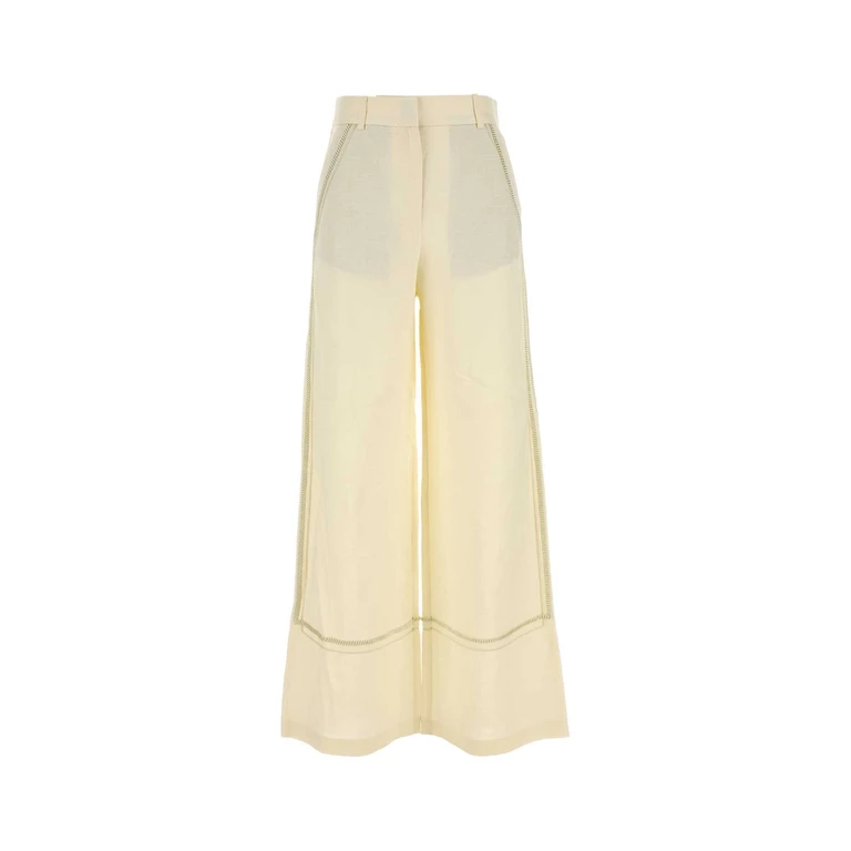 Camilla And Marc Cream Linen Blend Fortuna Wide-Leg Pant Lemon Exterior: Viscose Pantaloni - Women