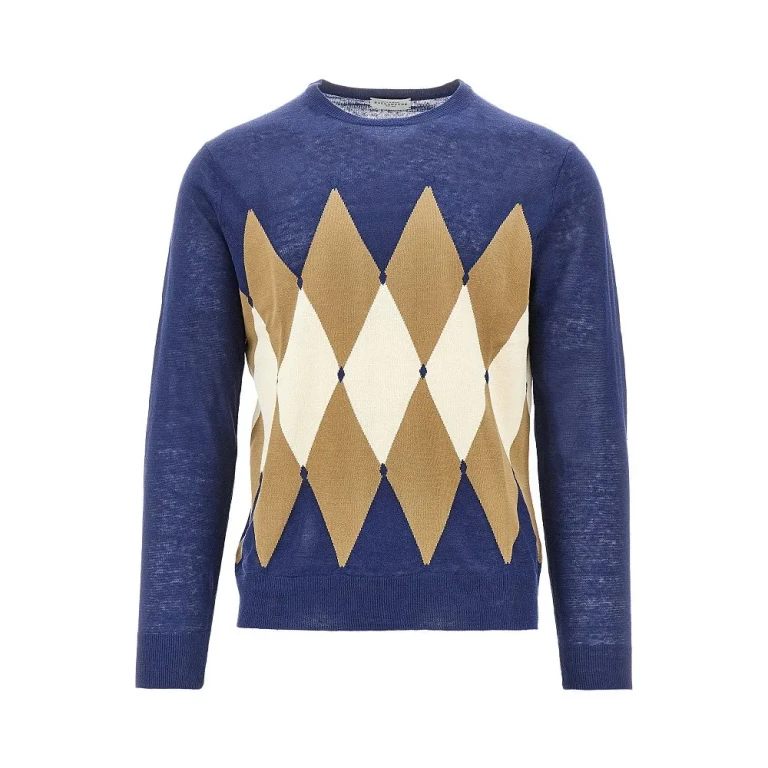 BALLANTYNE Linen and cotton lozenge sweater Man 48