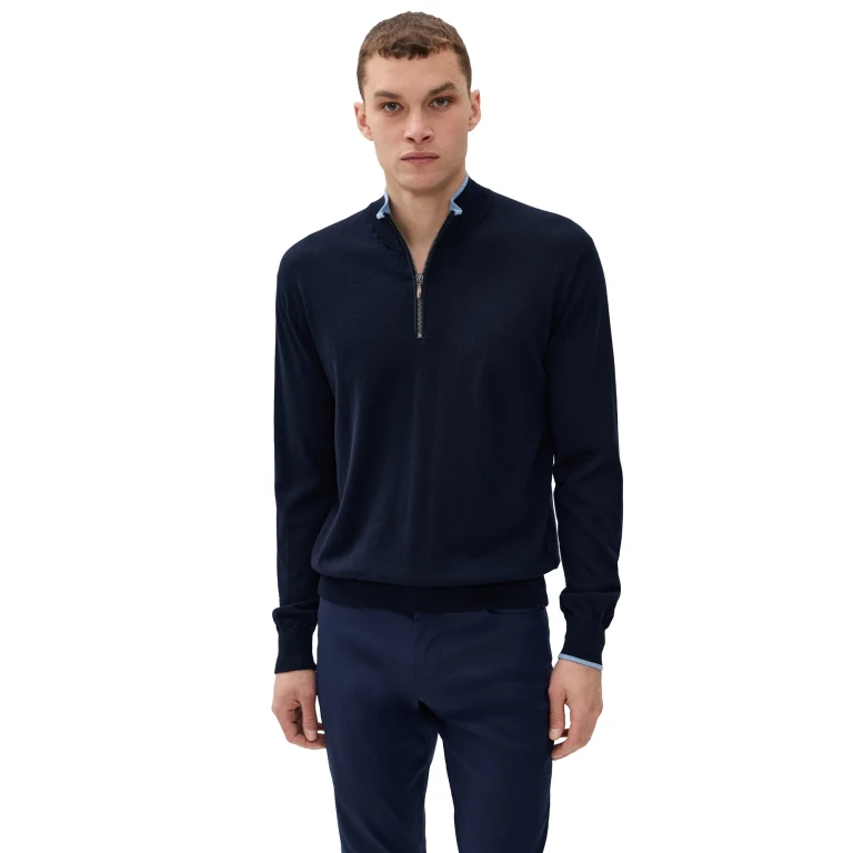 Greyson Saratoga Merino Quarter Zip Sweater Maltese Blue XXL