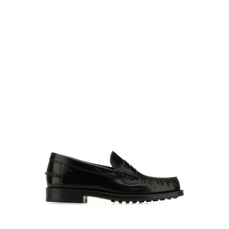 Moschino Black Leather Loafers