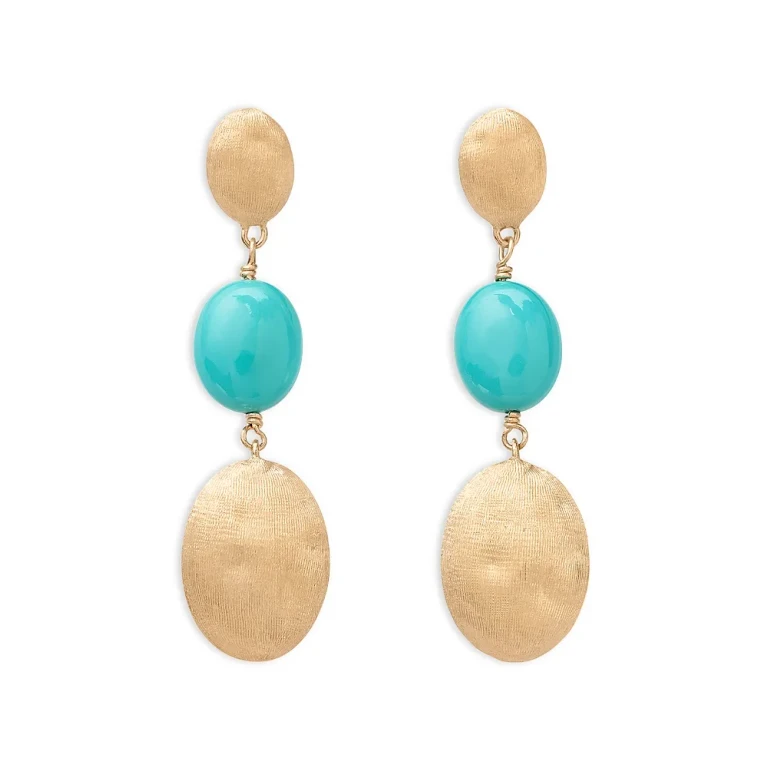 Marco Bicego 18K Yellow Gold Siviglia Turquoise Drop Earrings