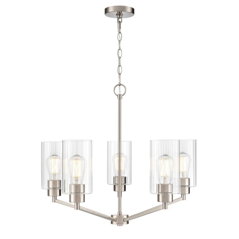 Brushed Nickel Chandelier from the Beverlly Collection