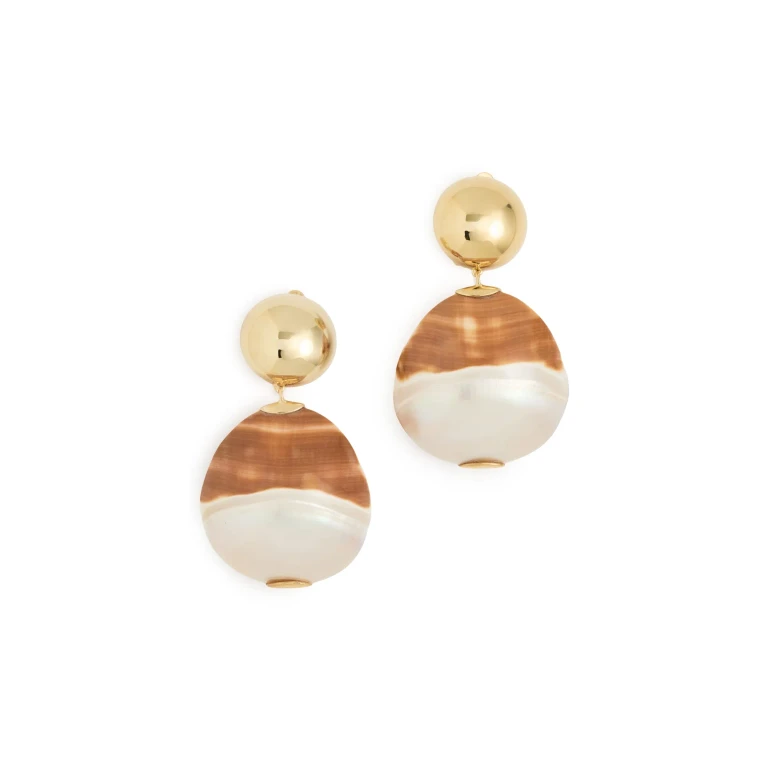 Lizzie Fortunato Rodan Pearl Earrings In Tigre Gold One Size