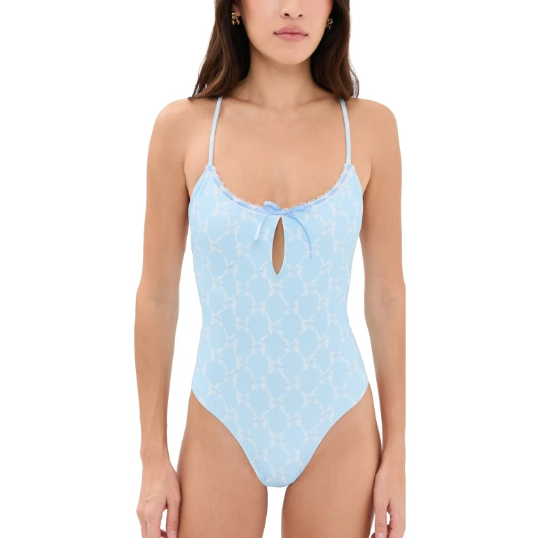 LoveShackFancy Laguna One Piece Chilled Blue M