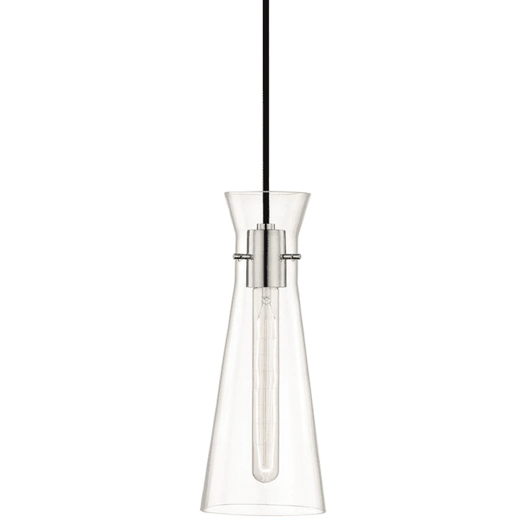Polished Nickel One Light Pendant from the Anya Collection