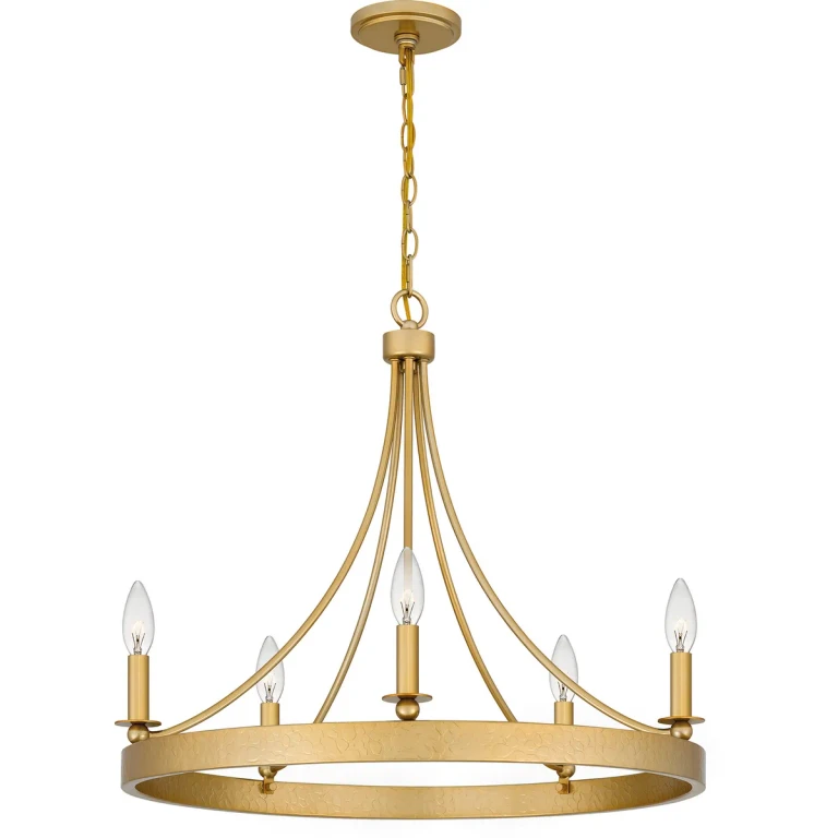 Light Gold Five Light Chandelier from the Aspyn Collection