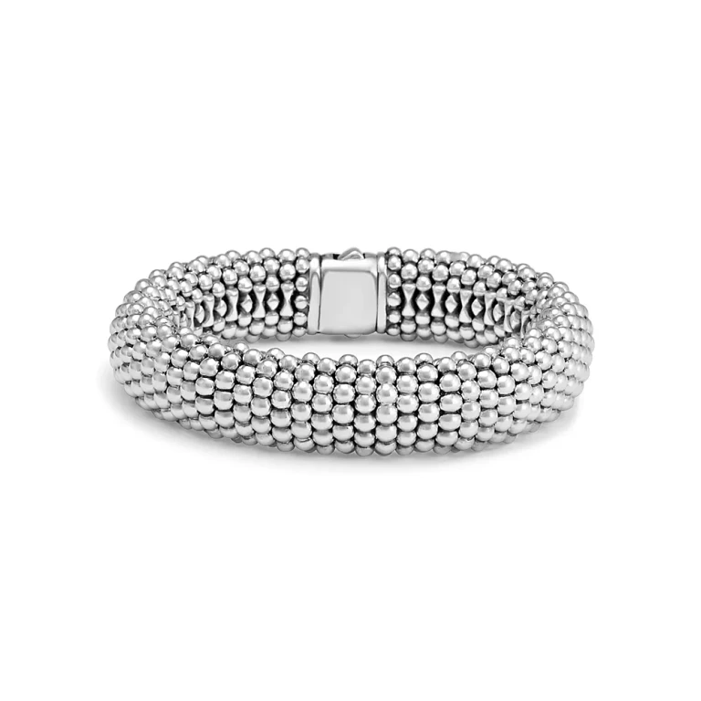 Lagos Sterling Silver Caviar Oval Link Bracelet