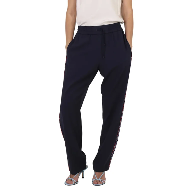 Kenzo Midnight Blue Straight-Leg Cropped Track Pants