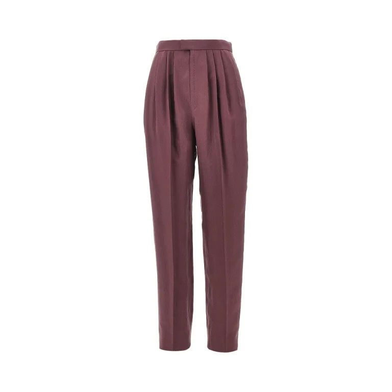 Pantalon Saint Laurent en soie habotai avec pinces