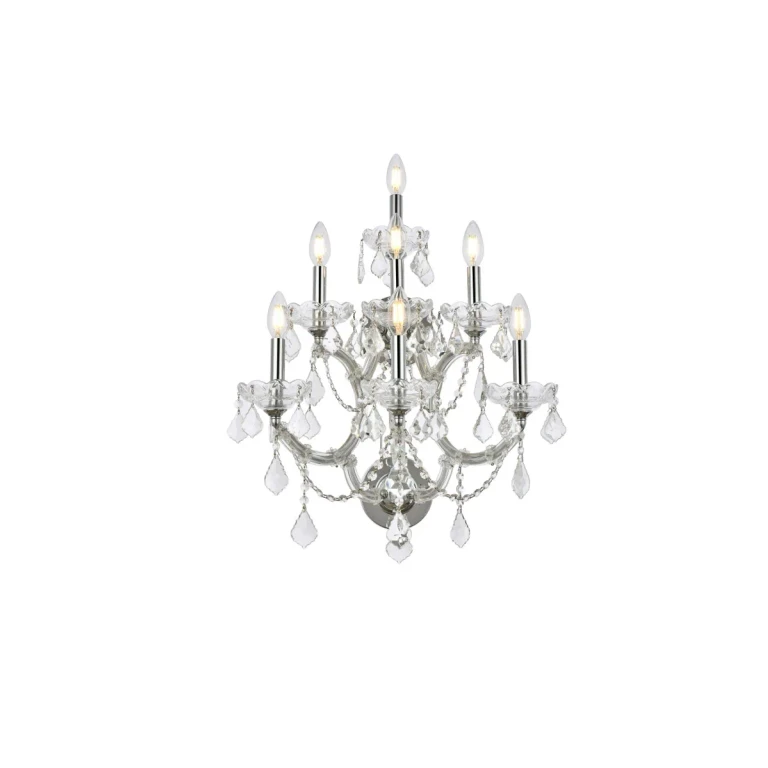 Chrome Seven Light Wall Sconce from the Maria Theresa Collection