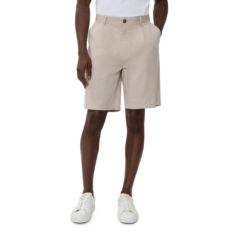 Les Deux Reece Pleated Slub Shorts Light Sand 34