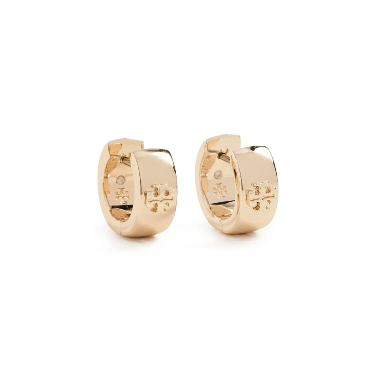 Tory Birch Kira Double T Huggie Hoop Earrings