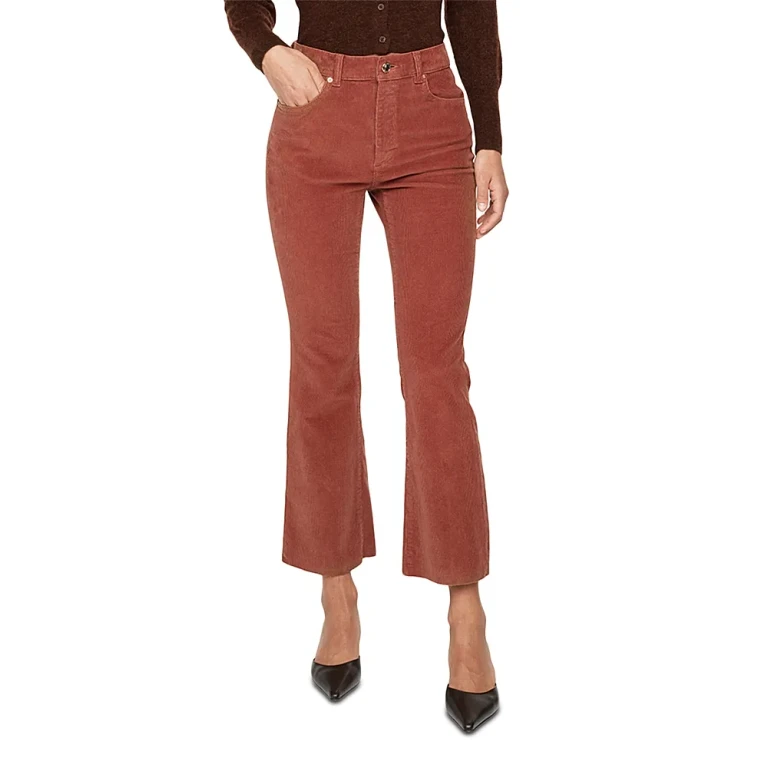 DL1961 Bridget Boot High Rise Instasculpt Corduroy Crop Jeans in Terracotta