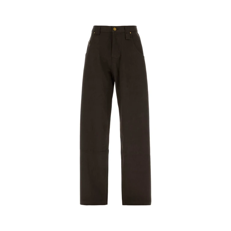 Willy Chavarria Brown Denim Jeans Chocolate Exterior: Cotton - Men