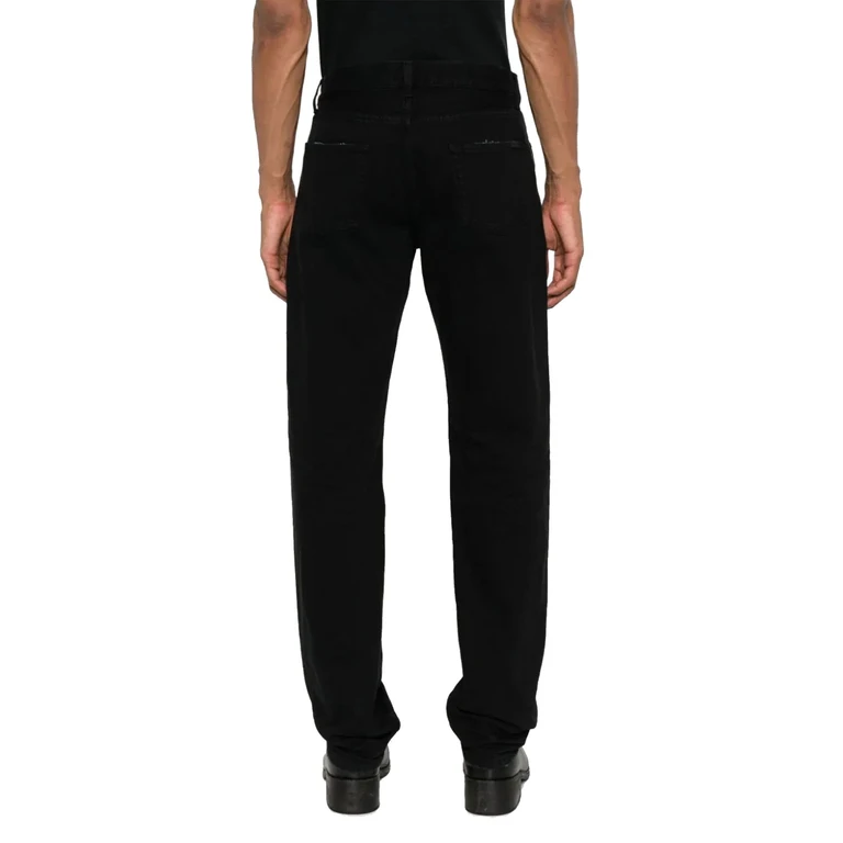 Saint Laurent Relaxed Straight Jeans Black Cotton - Men