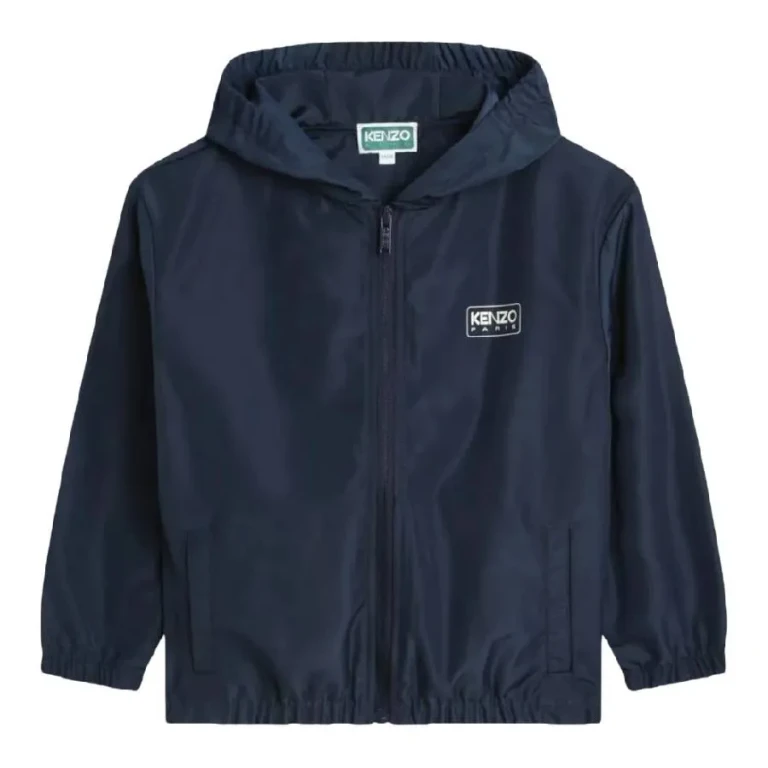 Kenzo Boys Logo-Printed Zipped Hooded Windbreaker Jacket