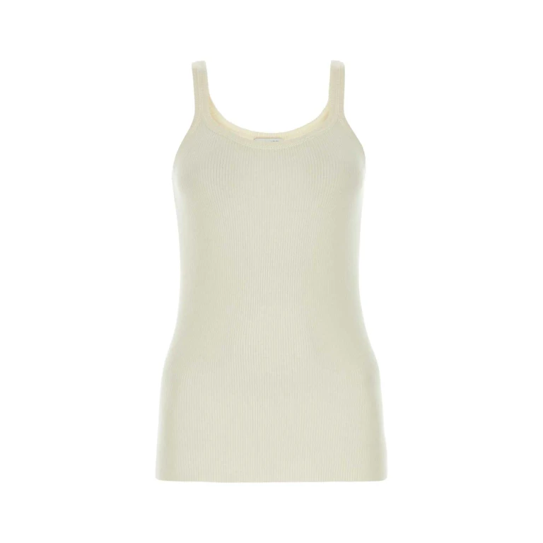 Bottega Veneta Ivoorwitte wollen tanktop
