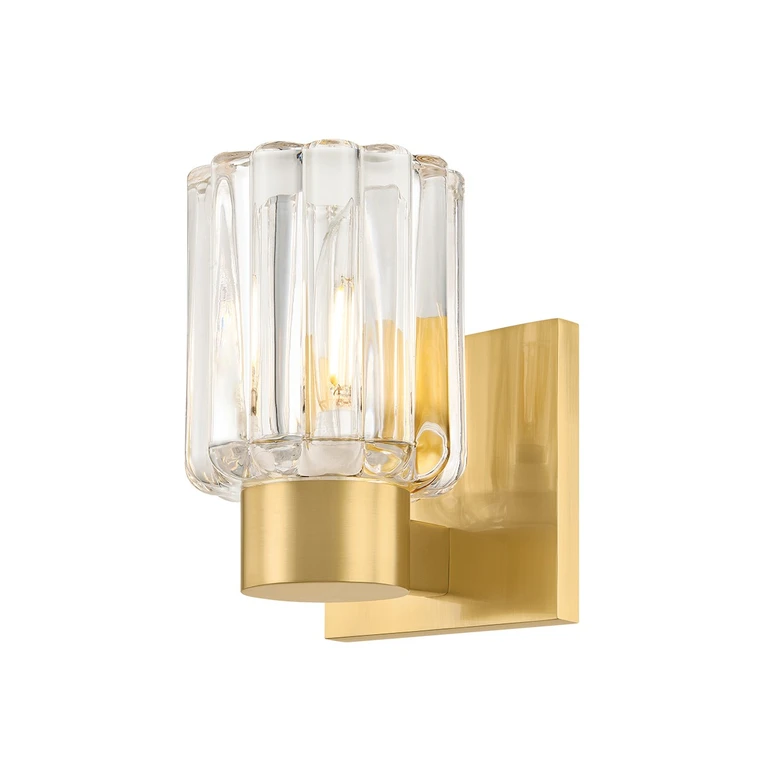 Aged Brass Bathroom Vanity Light from the Danae Collection