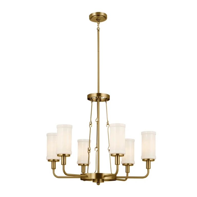 Vetivene 6-Light Transitional Chandelier in Natural Brass