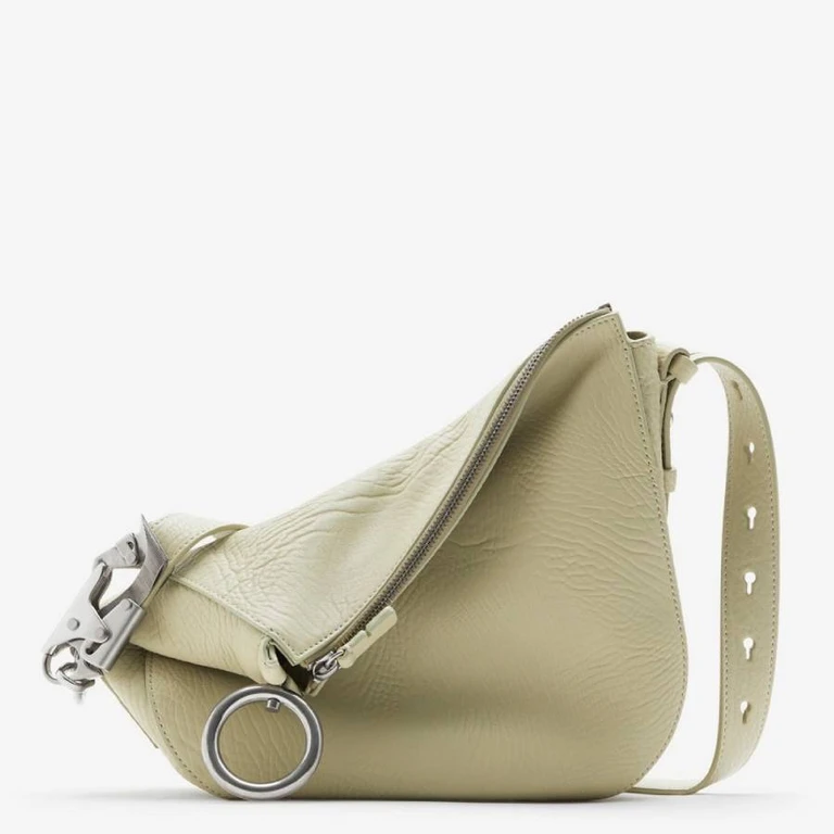 Burberry Grainy Calf Leather Convertible Shoulder Bag