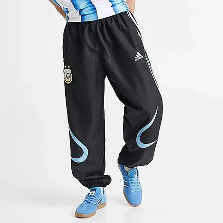 adidas Men's Argentina Home 2006 Soccer Track Pants in Black/Light Blue Size: XS