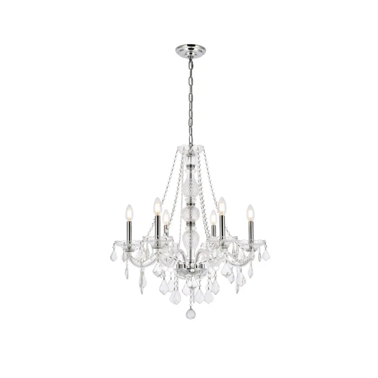 Chrome Six Light Chandelier from the Verona Collection