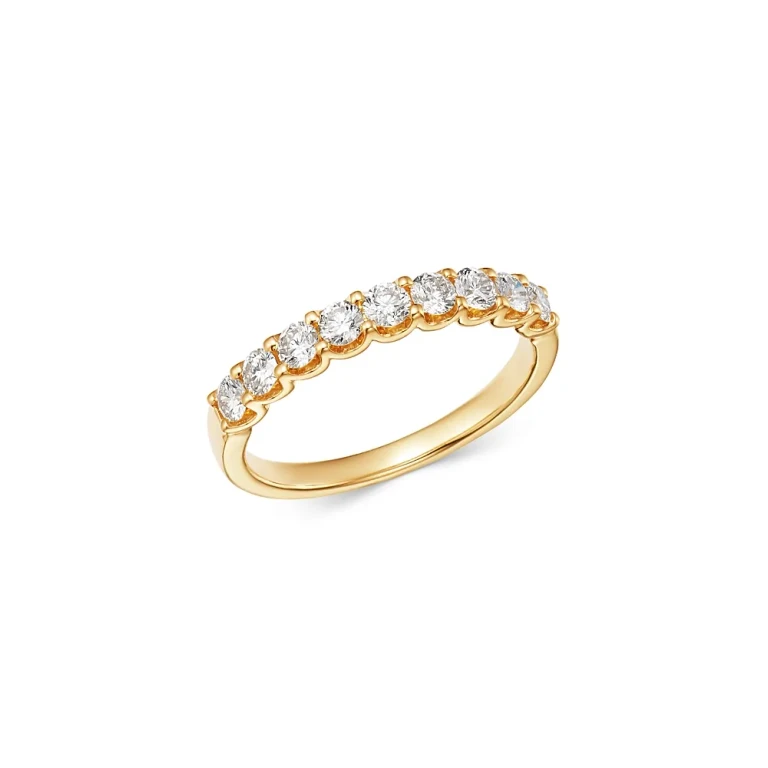 Diamond 9-Stone Classic Band in 14K Yellow Gold, 0.60 tcw