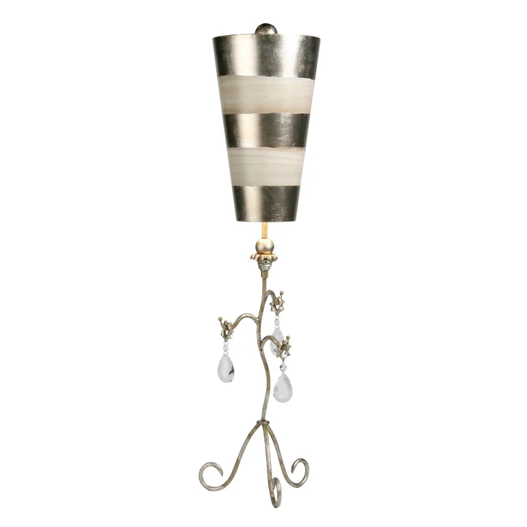 Cream And Silver One Light Table Lamp from the Tivoli Collection