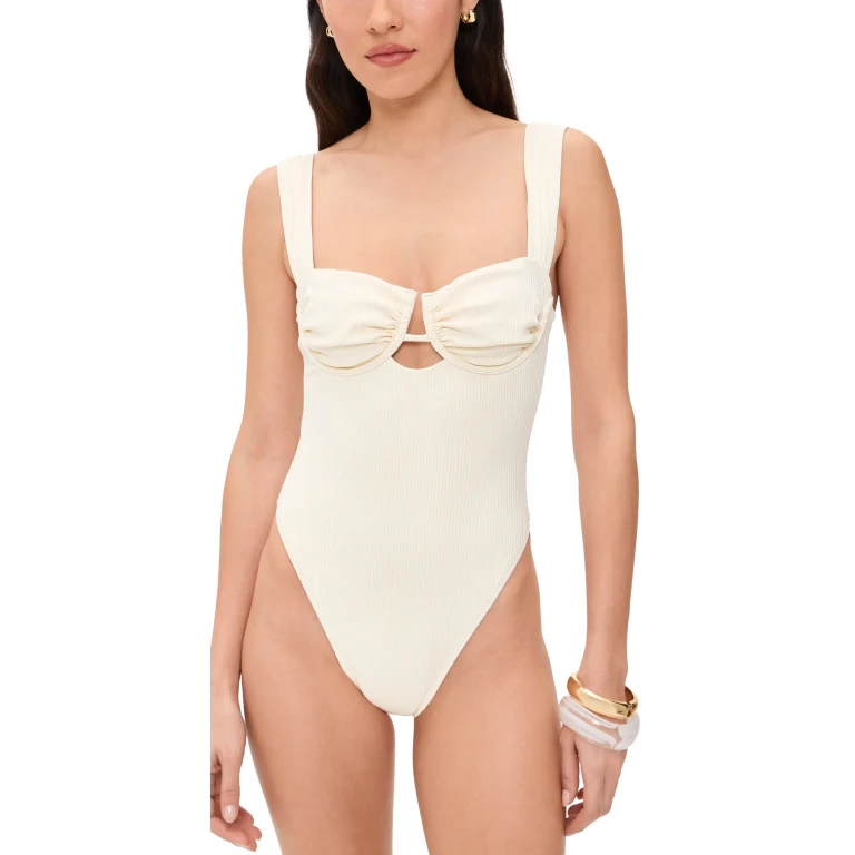 Montce Ribbed One-Piece Cream Rib S