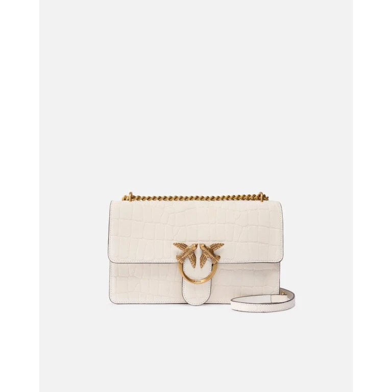 Pinko - Sac à bandoulière moyen Love Bag One en cuir embossé crocodile