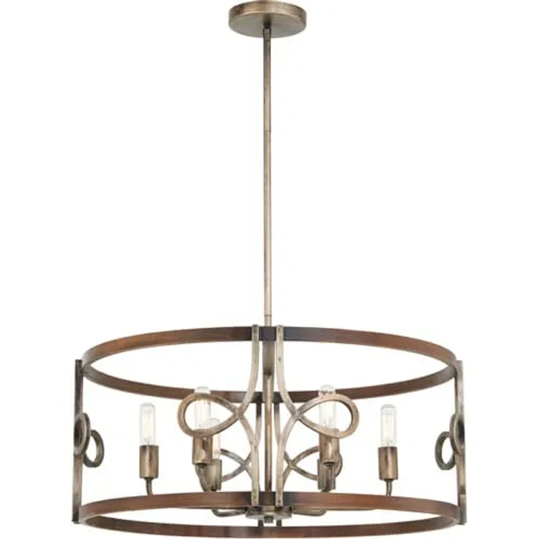 Yorkville 6-Light Pendant Light in Aged Darkwood with Silver Patina