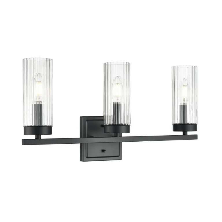 Matte Black Bathroom Vanity Light from the Iversen Collection