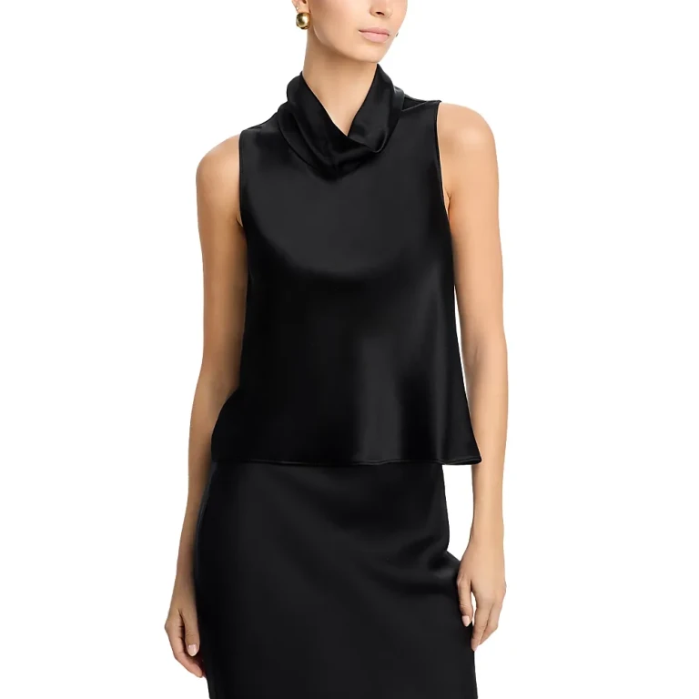 Leset Barb Sleeveless Cowl Neck Top