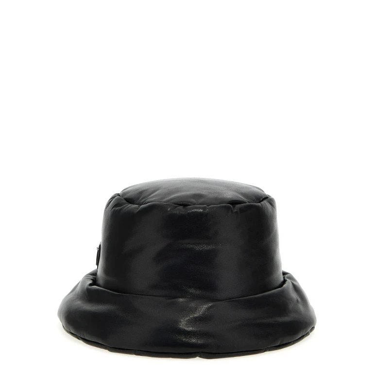 Prada Leather Logo Hat