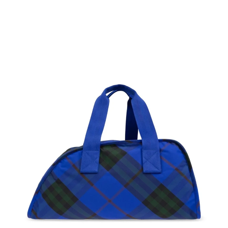Burberry Medium Shield Check Pattern Duffle Bag