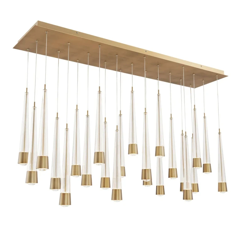 Aged Brass LED Chandelier from the Quill Collection