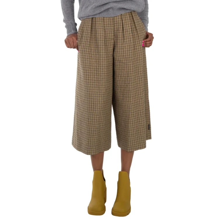 Moncler Check Cropped Trousers, Brand Size 40 (US Size 2)
