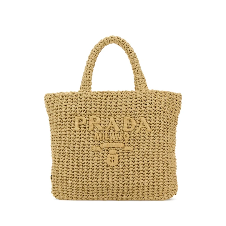 Prada Raffia Shopping Bag Naturale T Borse A Mano - Women
