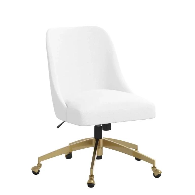 Angela Velvet White Gold Base Office Chair
