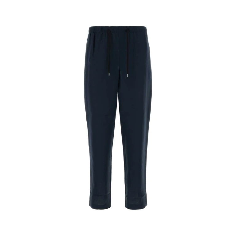 Cellar Door Navy Blue Linen Alfred Pant Exterior: Pantaloni - Men