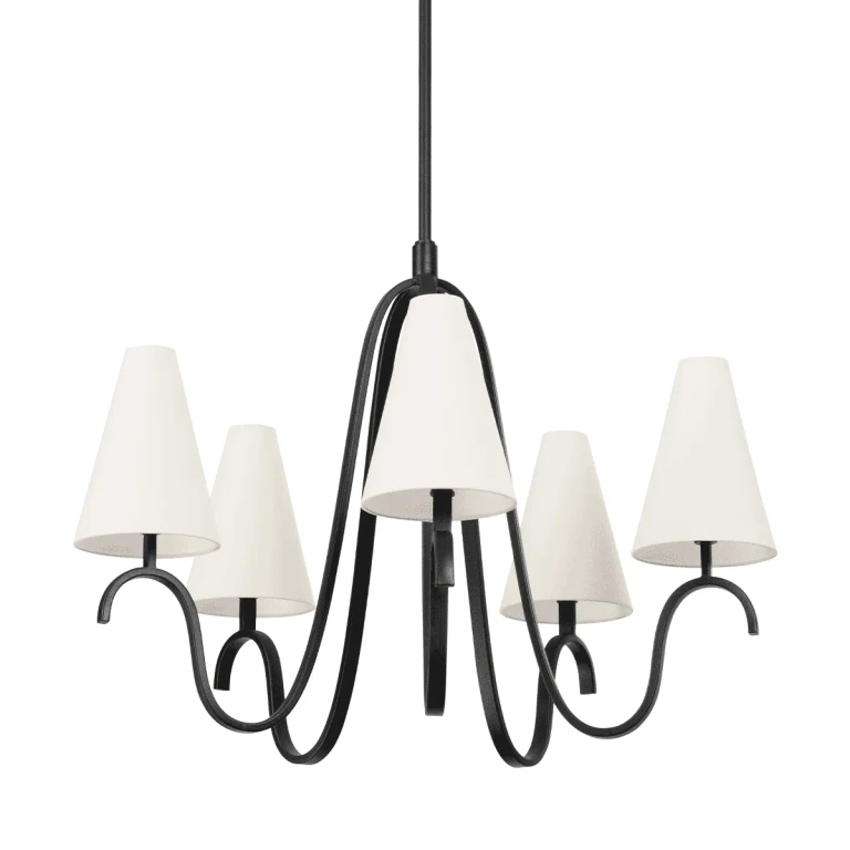 Forged Iron Five Light Chandelier from the Melor Collection