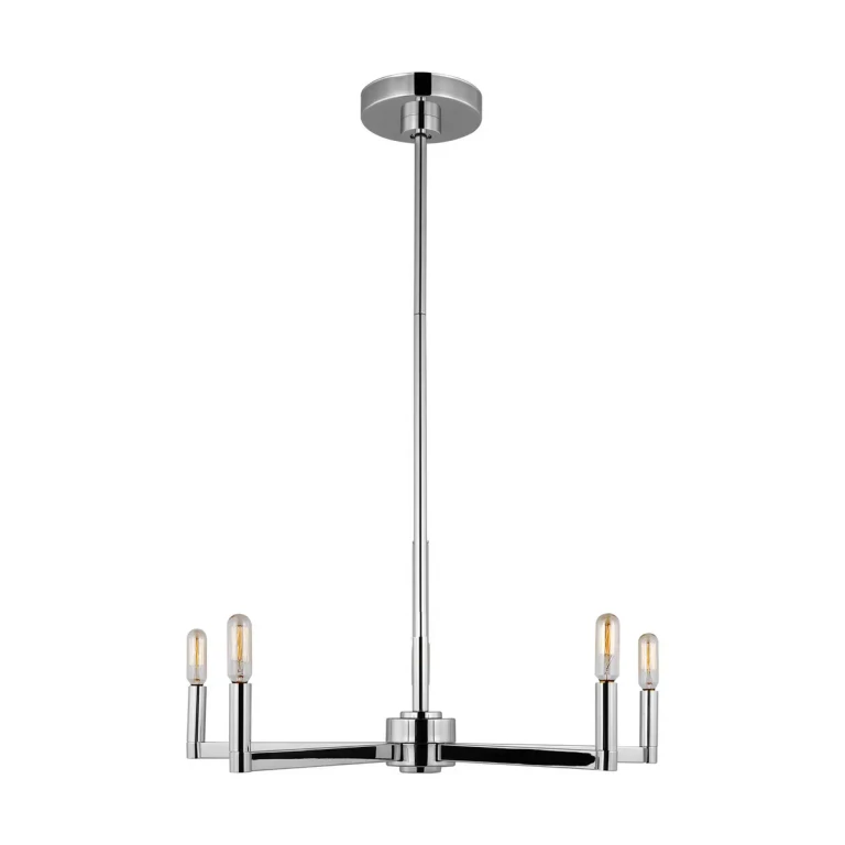 Chrome Five Light Chandelier from the Fullton Collection