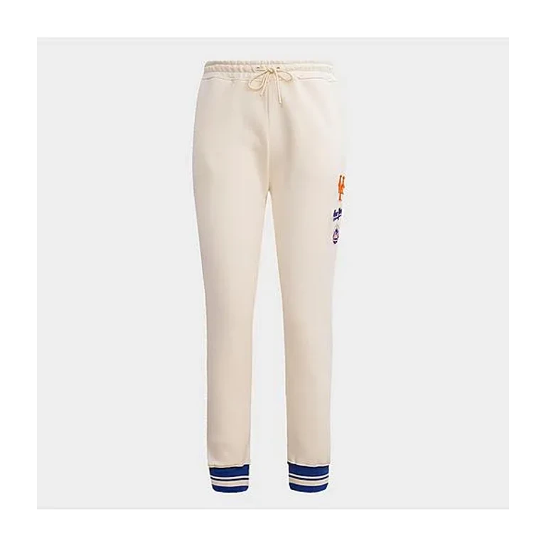 Pro Standard Women's New York Mets MLB Retro Classic Fleece Jogger Pants in Eggshell/Royal Blue Size: XS